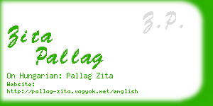 zita pallag business card